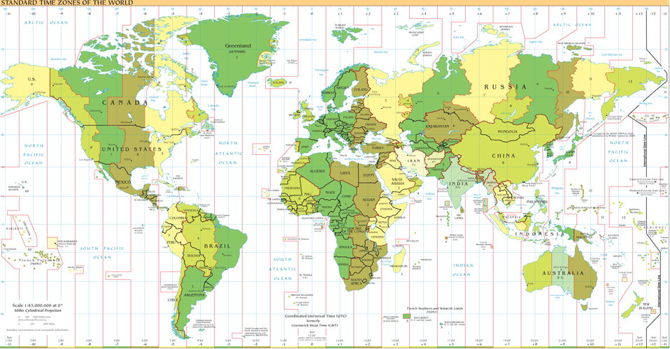 Zeitzonen Weltkarte